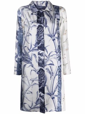 Pierre-Louis Mascia botanical-print silk jacket - Blue