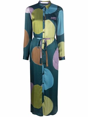 Société Anonyme spot-print shirt dress - Blue