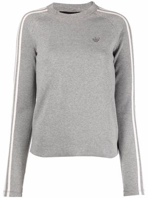 adidas logo-embroidered side-stripe sweatshirt - Grey