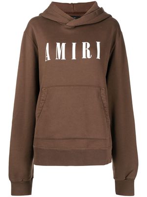 AMIRI logo-print cotton hoodie - Brown