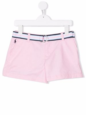 Ralph Lauren Kids belted chino shorts - Pink
