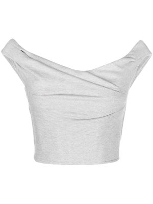 RtA cowl-neck cropped top - Grey