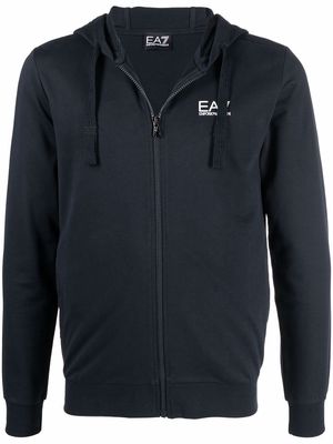 Ea7 Emporio Armani logo hoodie - Blue
