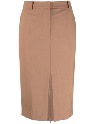 Nº21 slit-detail pencil skirt - Neutrals