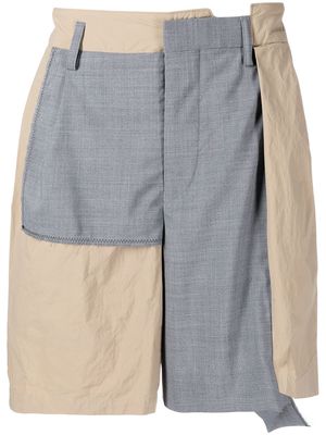 Kolor patchwork bermuda shorts - Brown