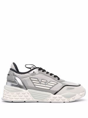 Emporio Armani mesh-panel low-top sneakers - Grey