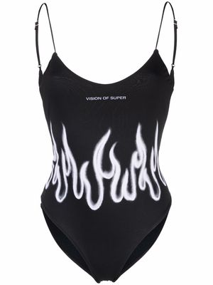 Vision Of Super graphic-print swimsuit - Black