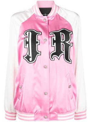 John Richmond logo patch bomber jacket - Pink