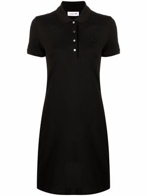 Lacoste logo-patch detail polo dress - Black