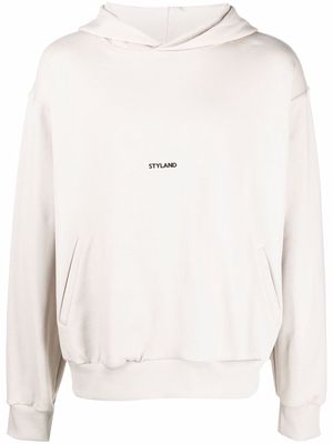 Styland logo-print organic cotton hoodie - Grey