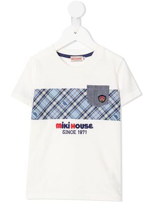 Miki House logo-print short-sleeved T-shirt - White