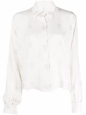 DEPENDANCE feather-print shirt - White