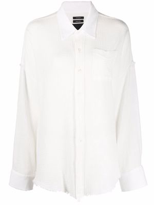 R13 textured raw-cut shirt - White