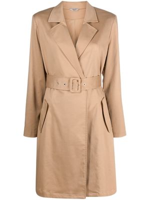 LIU JO belted pleated trench coat - Neutrals