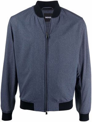 BOSS contrast-trimmed bomber jacket - Blue