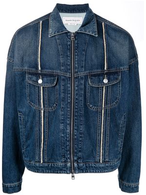 Alexander McQueen zip-through denim jacket - Blue