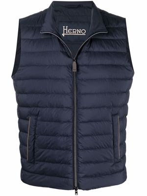 Herno quilted zip-up gilet - Blue