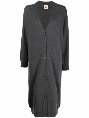 PAULA V-neck cashmere cardi-coat - Grey