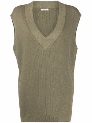 Malo V-neck sleeveless knitted top - Green