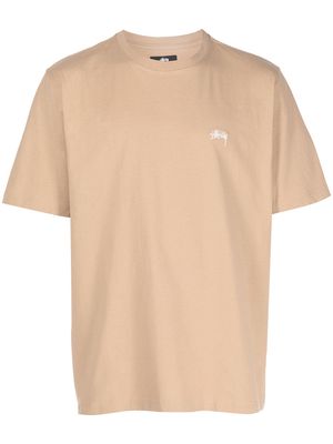 Stussy embroidered logo cotton T-shirt - Neutrals