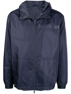 Armani Exchange logo-print hooded shell jacket - Blue