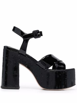 HAUS OF HONEY crossover detail chunky heels - Black
