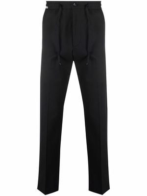 Corneliani drawstring straight-leg tailored trousers - Black