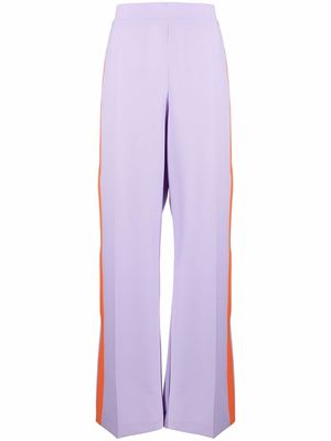 ALESSANDRO VIGILANTE stripe-detail palazzo pants - Purple