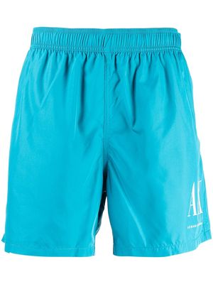 Armani Exchange elasticated waist logo swimtrunks - Blue