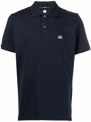 C.P. Company chest logo-patch polo shirt - Blue
