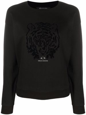 Armani Exchange logo-print knitted jumper - Black