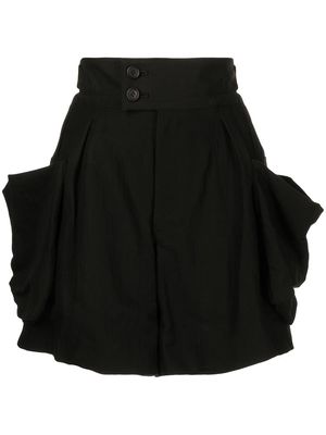 Yohji Yamamoto draped cotton shorts - Black