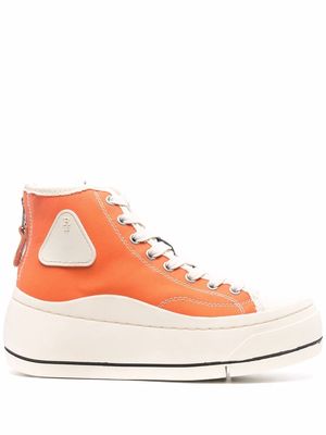 R13 high-top platform sneakers - Orange