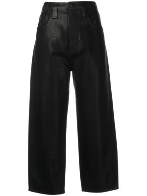 Eckhaus Latta coated wide-leg jeans - Black