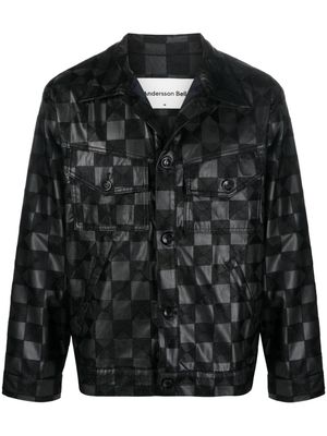 Andersson Bell checked faux-leather jacket - Black