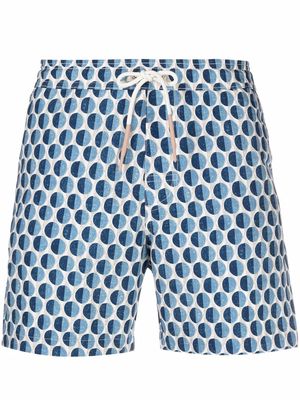 Eleventy polka dot-print swim shorts - Blue