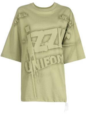 izzue logo-print T-shirt - Green