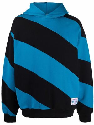 Marni diagonal stripe cotton hoodie - Blue