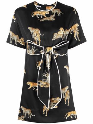 Parlor tiger-print mini T-shirt dress - Black