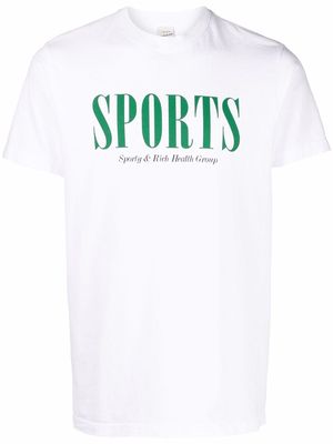 Sporty & Rich Sports-print cotton T-shirt - White