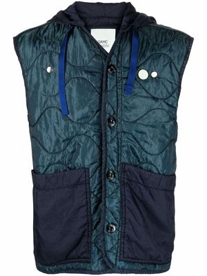 OAMC quilted hooded gilet - Green