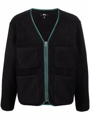 Stussy zip-up knitted cardigan - Black