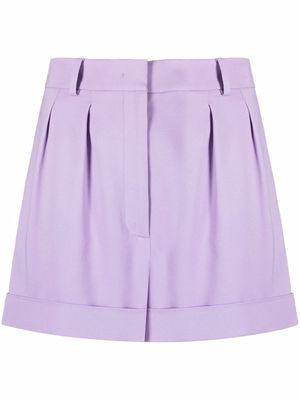 Moschino pleat-detail two-pocket tailored shorts - Purple