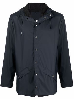 Rains drawstring-hooded bomber jacket - Blue