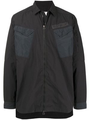Maharishi logo-print shirt jacket - Black