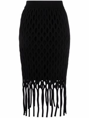 PINKO macramé fringed skirt - Black