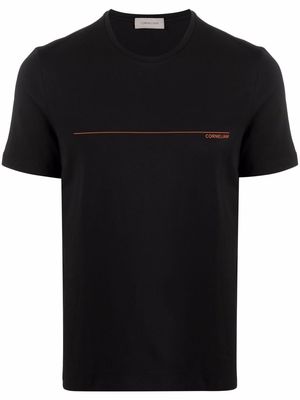 Corneliani logo-print short-sleeved T-shirt - Black