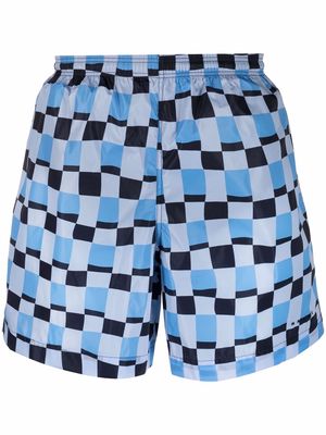 Marni geometric-print swim shorts - Blue