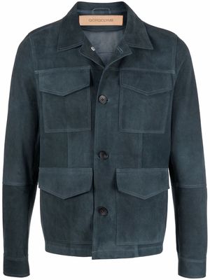 Giorgio Brato suede workwear jacket - Blue