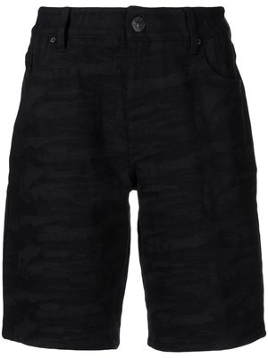 Armani Exchange camouflage-pattern denim shorts - Black